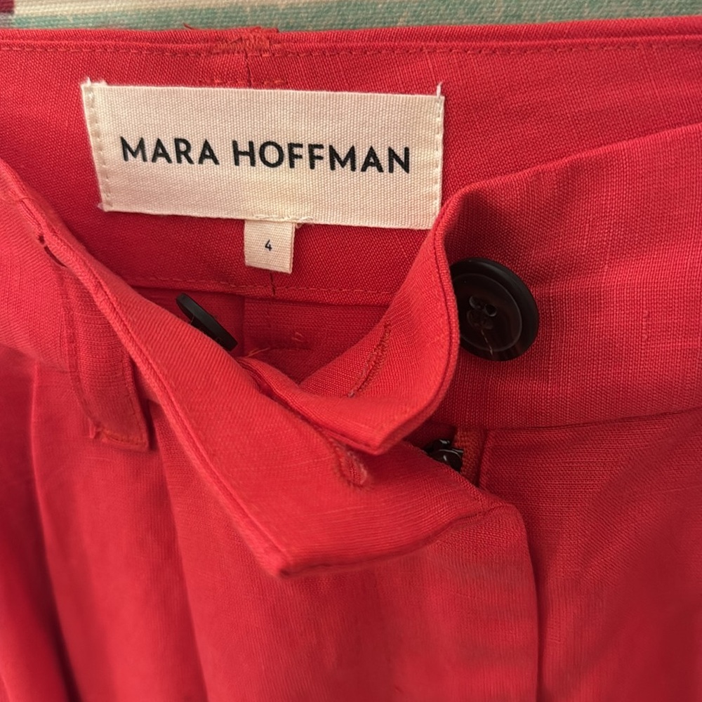 Mara Hoffman Linen Red Maxi Tulay Skirt - Picture 3 of 5